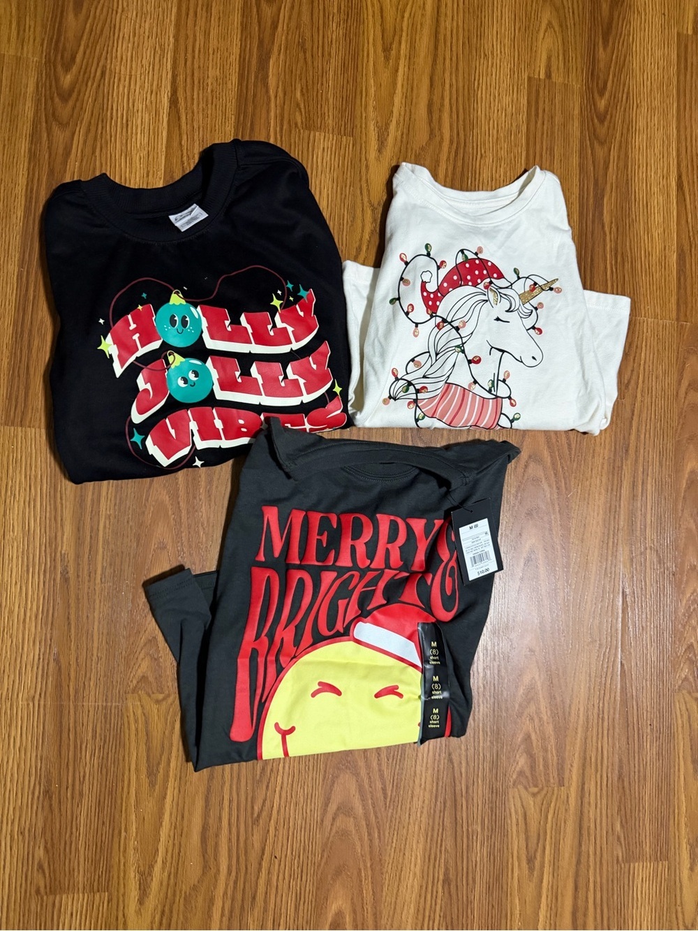 Girl’s Christmas 3 Top Bundle 1 NWT Size Medium 8.